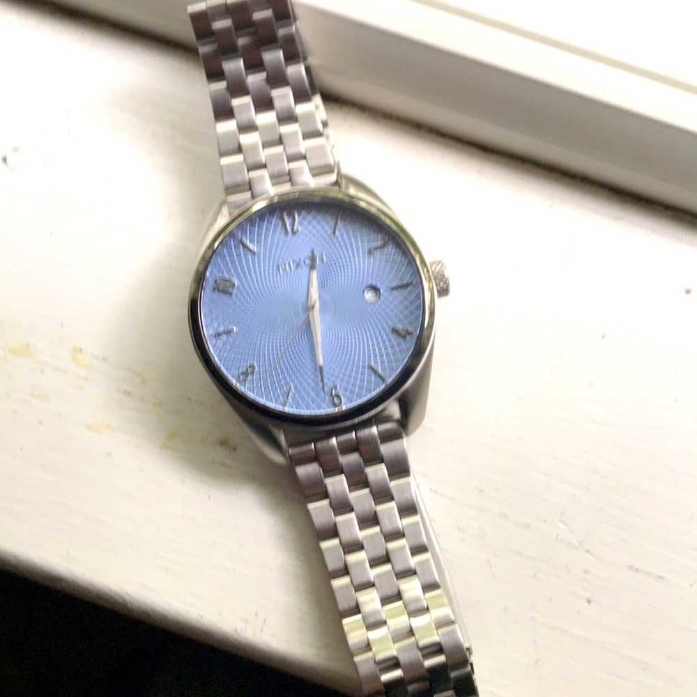 Nixon Bullet Sky Blue Watch Stainless Steel like new!